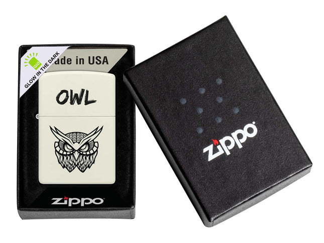 Zippo OWL white glow in the dark Set